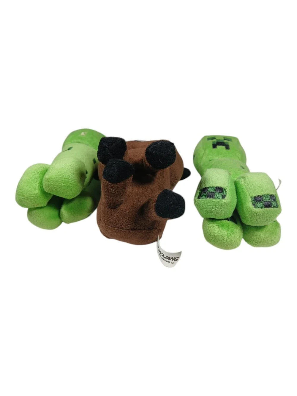 3 Minecraft lot Creeper Plush Stuffed Toy Green & Black Mojang 2013 & 2014 Cow